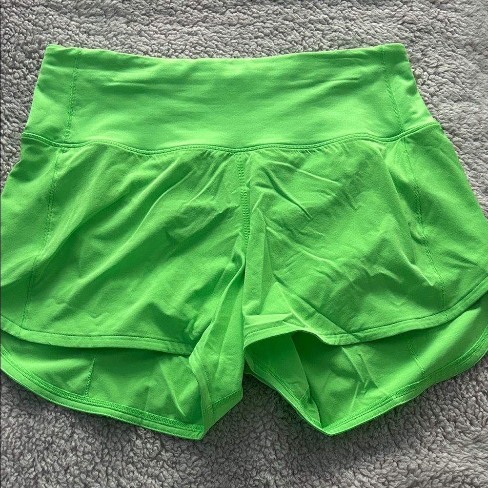 Size 6 Lululemon Bright Green Athletic Shorts
